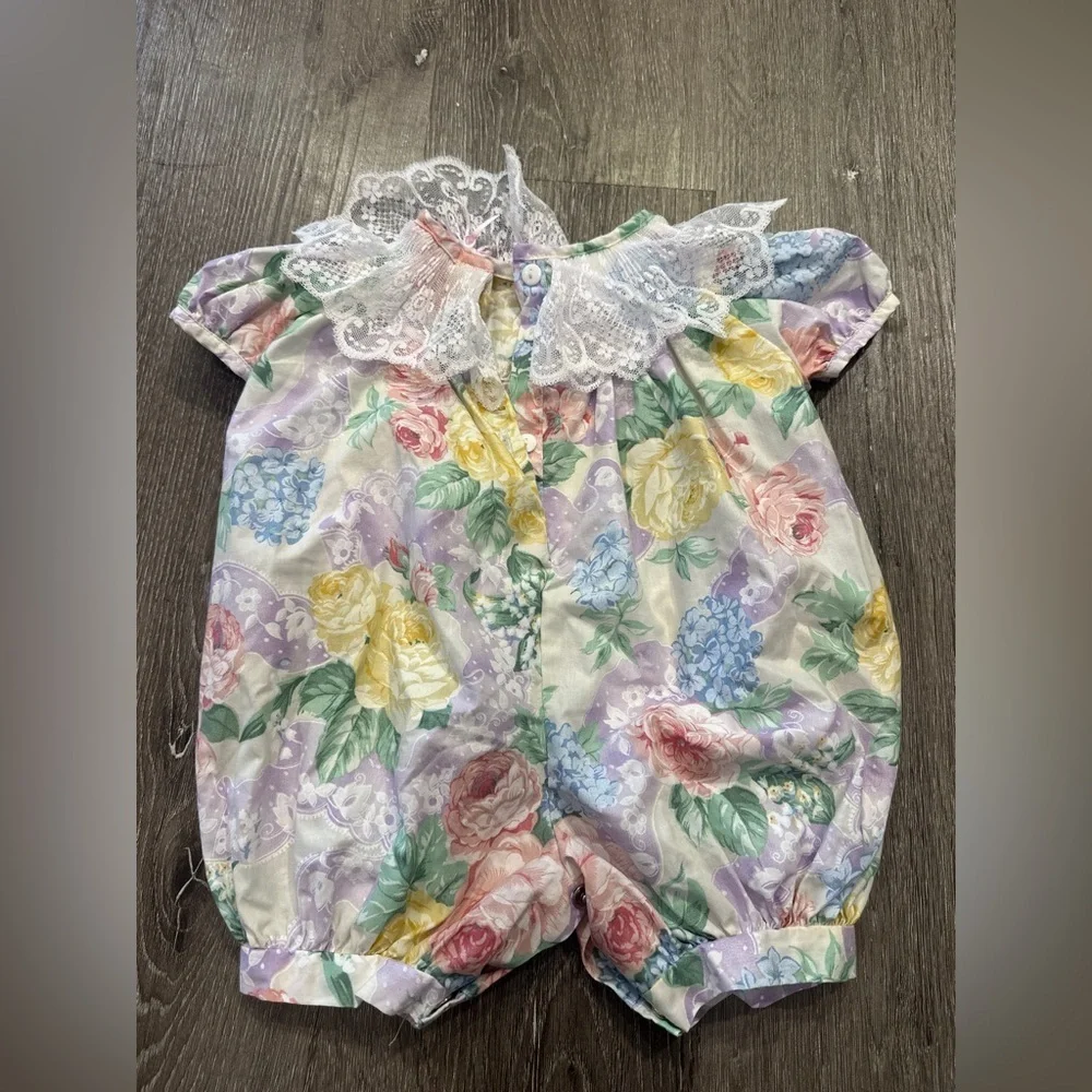 Vintage floral baby romper